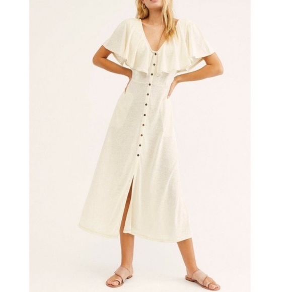 Free People Dresses & Skirts - Free People Beach Linen Blend Messenger Midi Dress